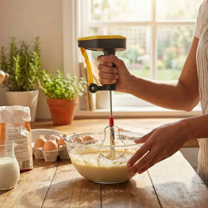 Hand-powered blender whisk - kitchen tool