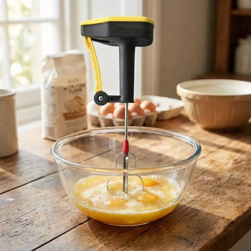 Hand-powered blender whisk - kitchen tool
