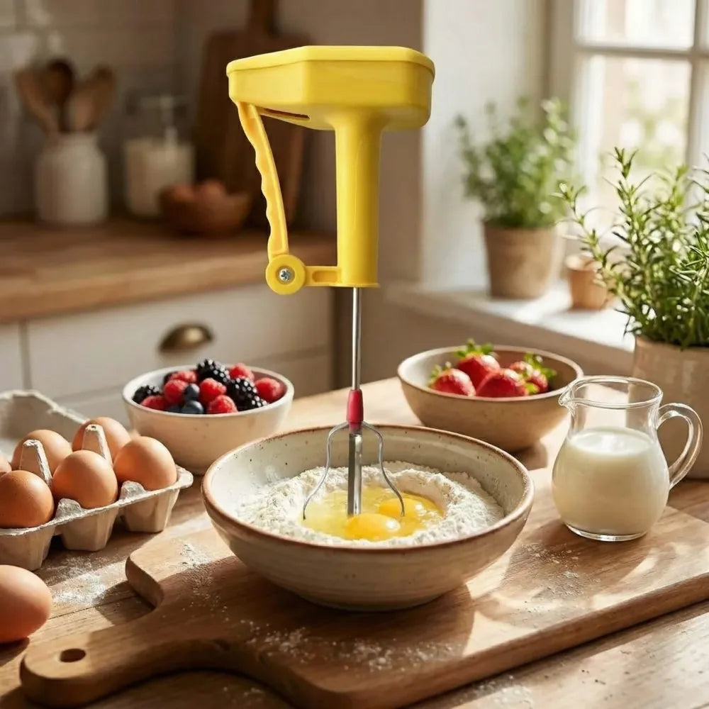Hand-powered blender whisk - kitchen tool