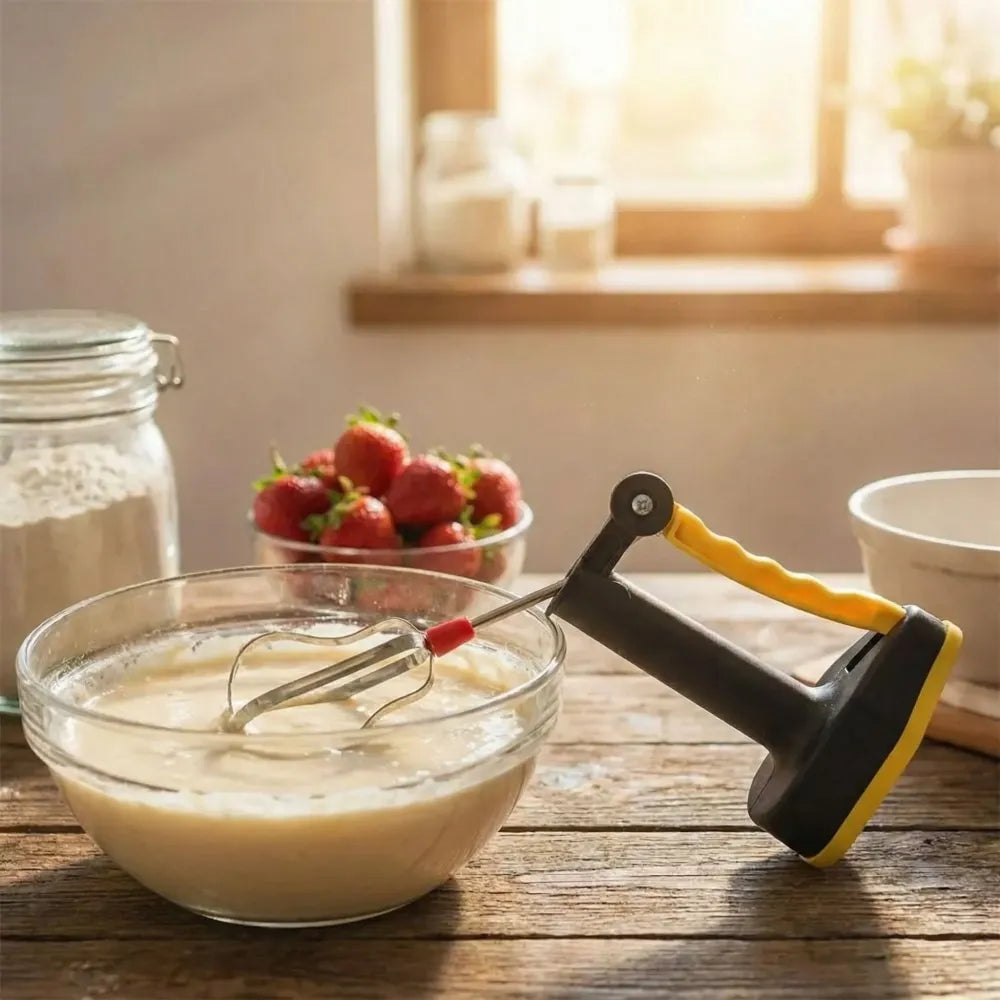 Hand-powered blender whisk - kitchen tool