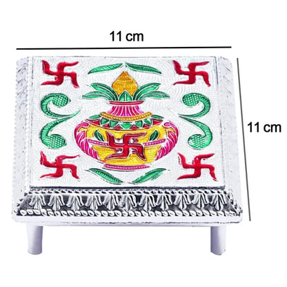 Handcrafted minakari bajot stool - home decor