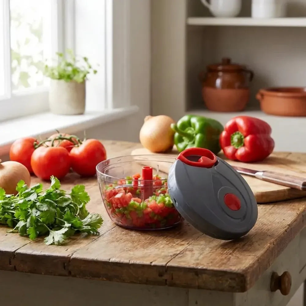 Handheld manual food chopper - home & kitchen