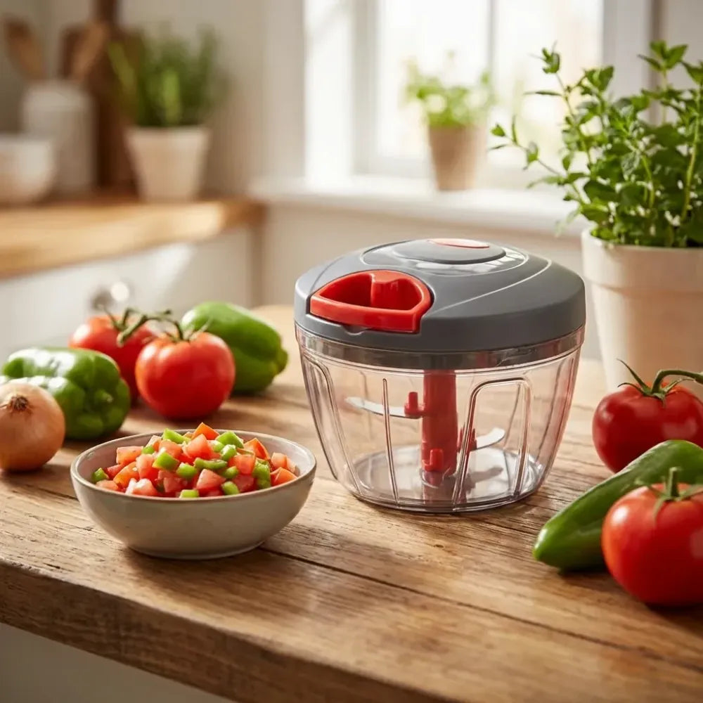 Handheld manual food chopper - home & kitchen