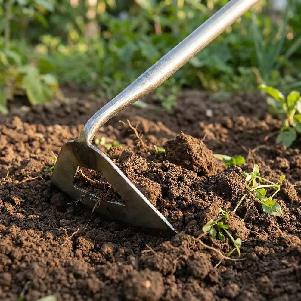 Handheld steel weeding rake