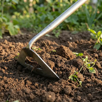 Handheld steel weeding rake