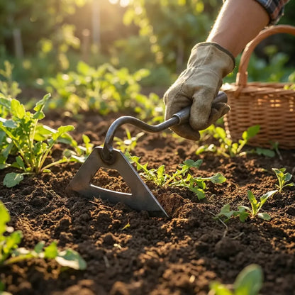Handheld steel weeding rake