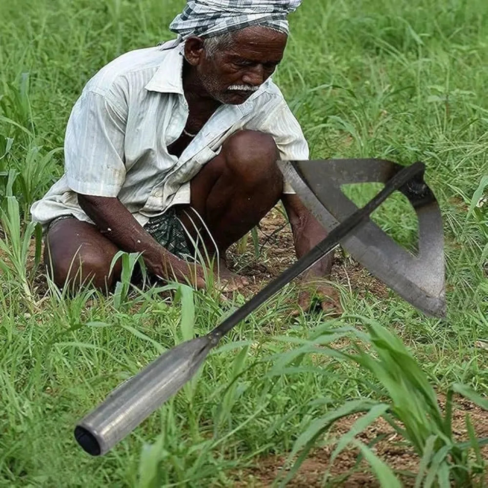 Handheld steel weeding rake