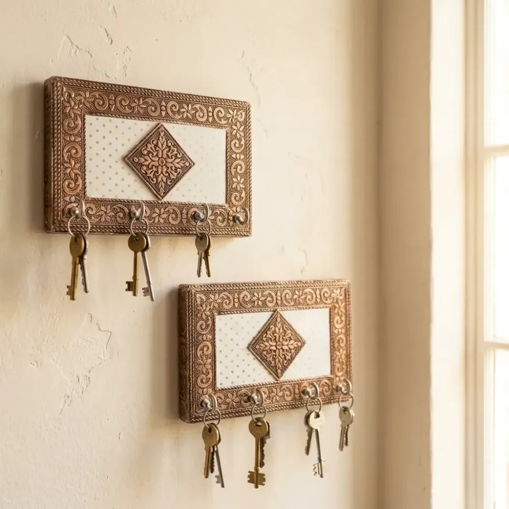 Handpainted meenakari keyholder - home improvement