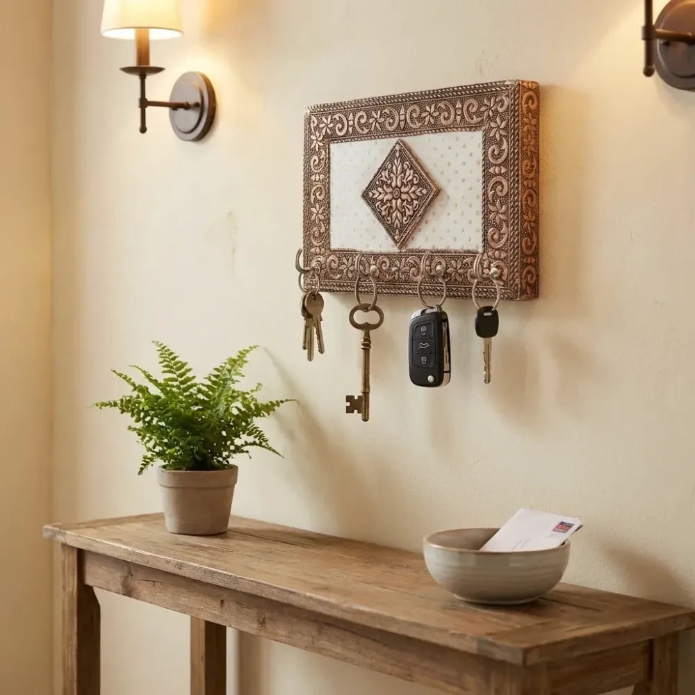 Handpainted meenakari keyholder - home improvement