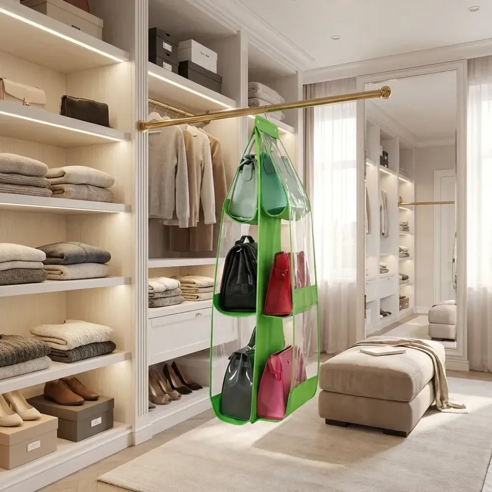 Hanging bag organizer (6-pocket) - home essentials