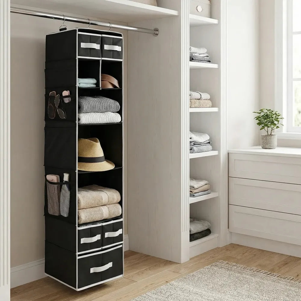 Hanging closet organizer with drawers - home improvement