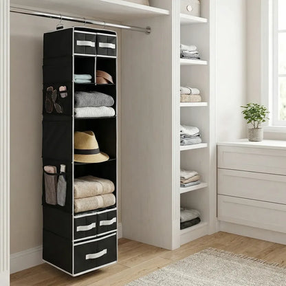 Hanging closet organizer with drawers - home improvement