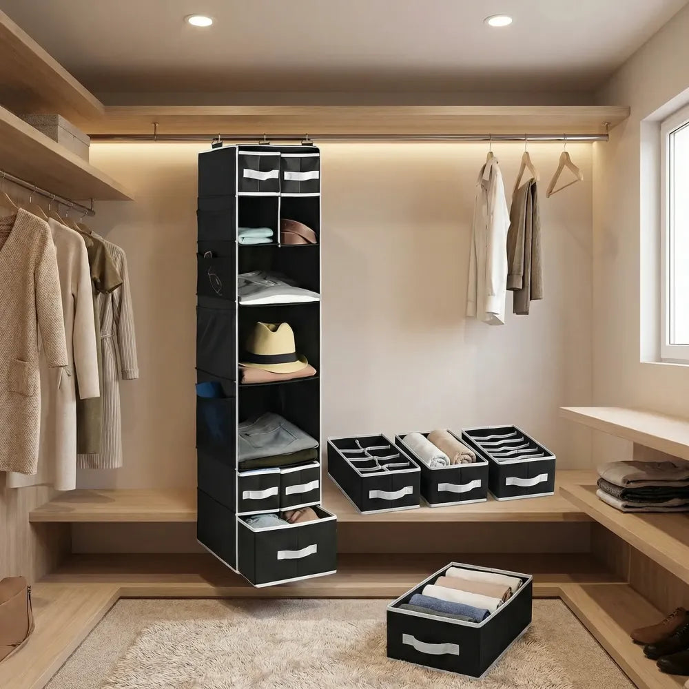 Hanging closet organizer with drawers - home improvement