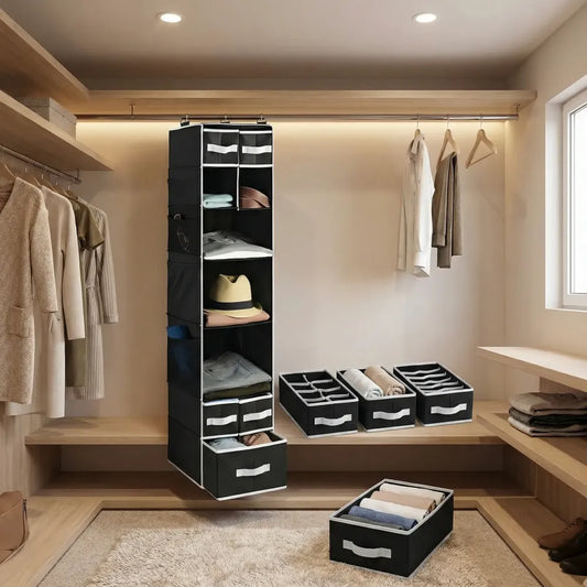 Hanging closet organizer with drawers - home improvement