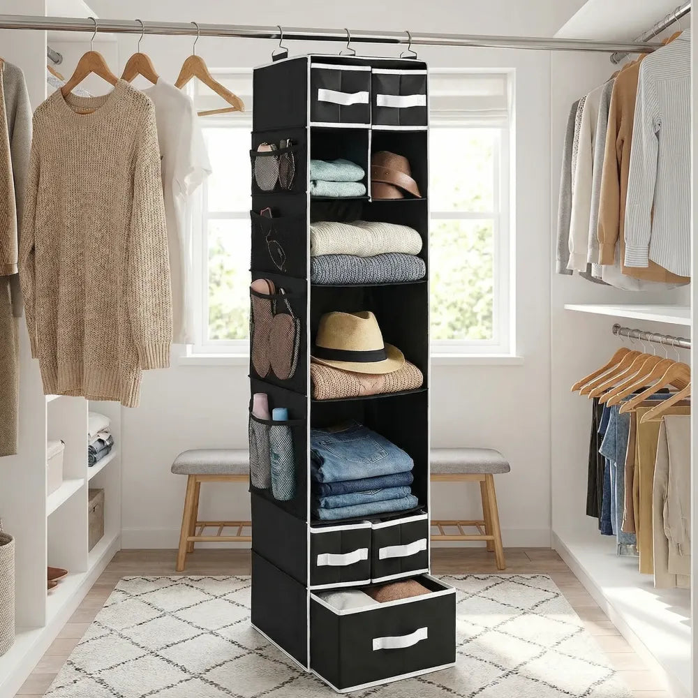 Hanging closet organizer with drawers - home improvement