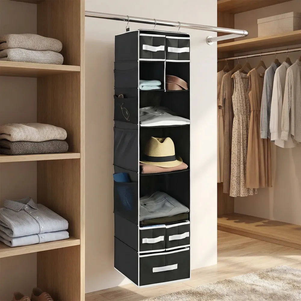 Hanging closet organizer with drawers - home improvement