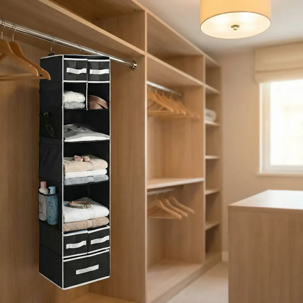 Hanging closet organizer with drawers - home improvement