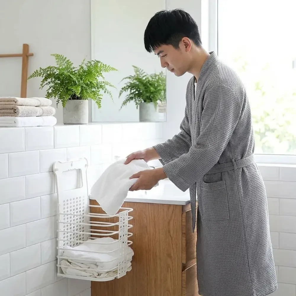 Hanging plastic laundry basket