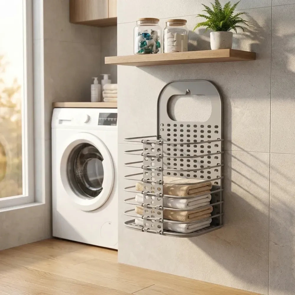 Hanging plastic laundry basket