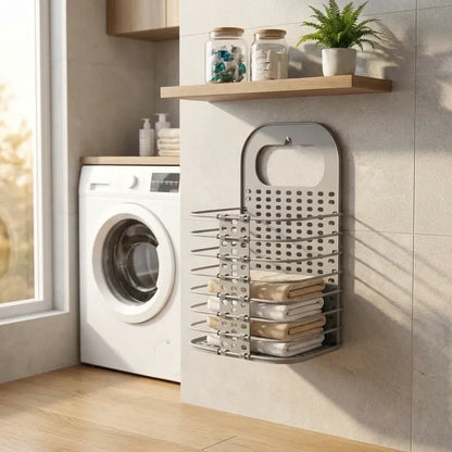 Hanging plastic laundry basket