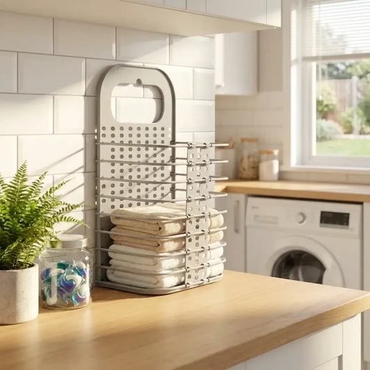 Hanging plastic laundry basket