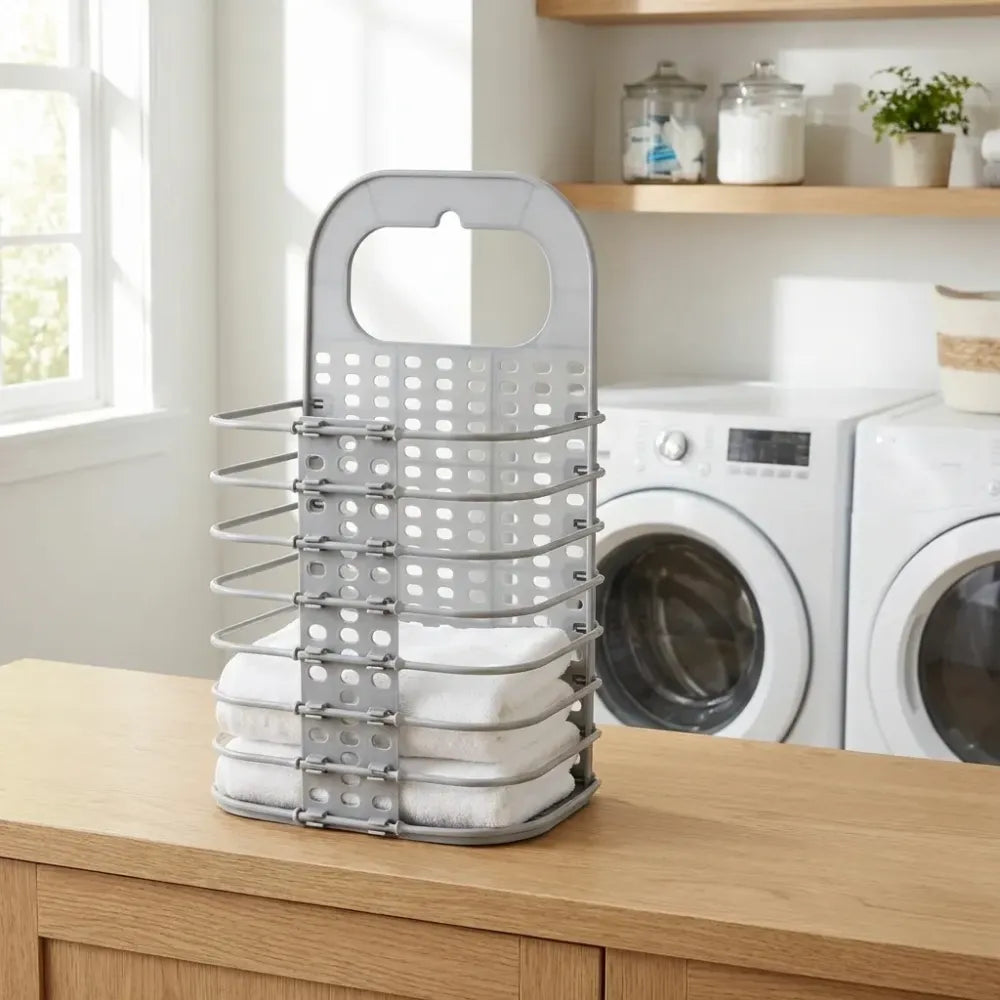 Hanging plastic laundry basket