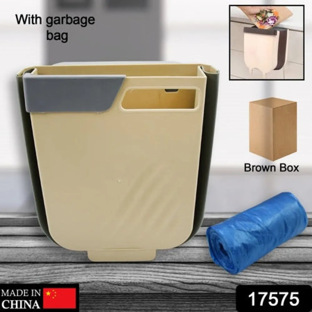 Hanging trash can for kitchen cabinet door small collapsible foldable waste bins holder bathroom bedroom office car
