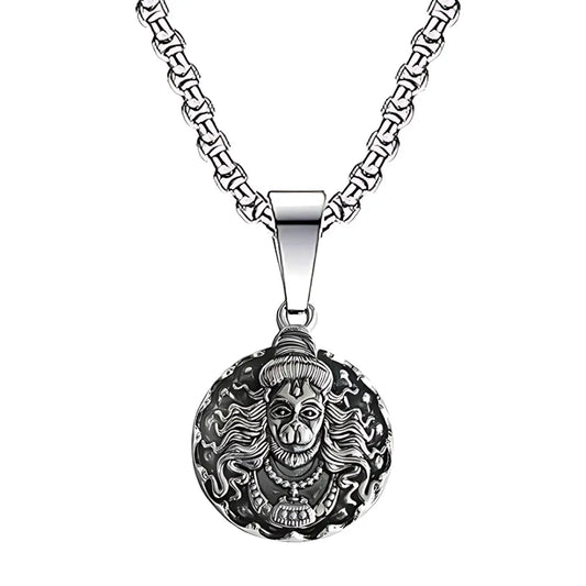 Hanuman ji pendant with oxidized chain