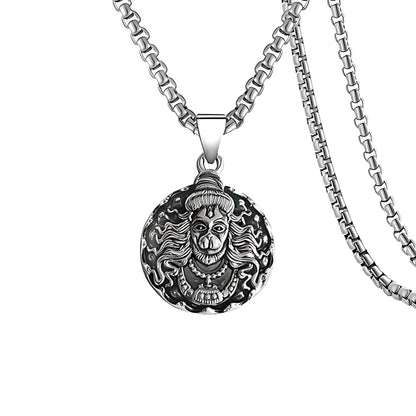 Hanuman ji pendant with oxidized chain