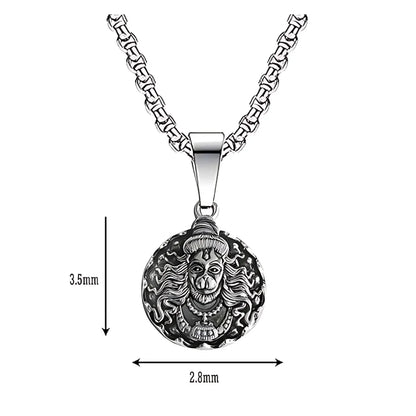 Hanuman ji pendant with oxidized chain