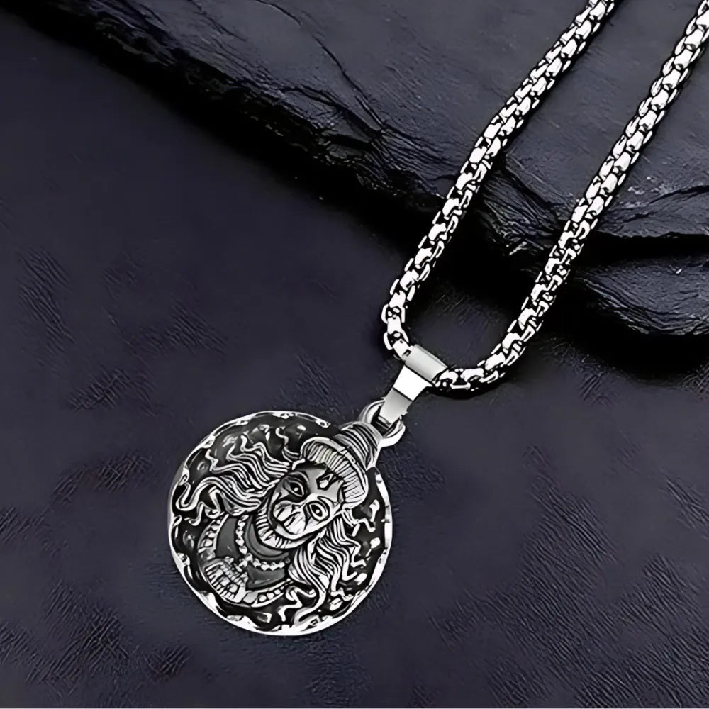 Hanuman ji pendant with oxidized chain