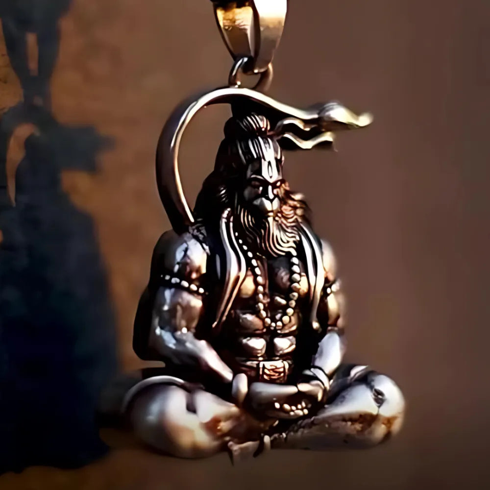 Hanuman silver locket with chain