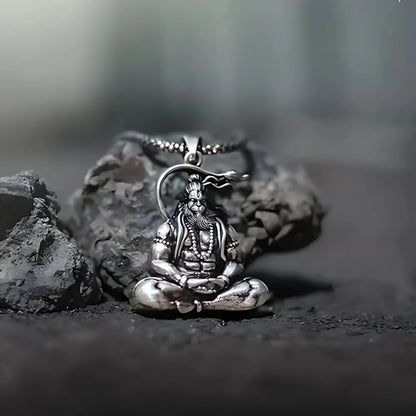 Hanuman silver locket with chain
