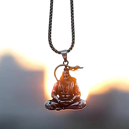 Hanuman silver locket with chain