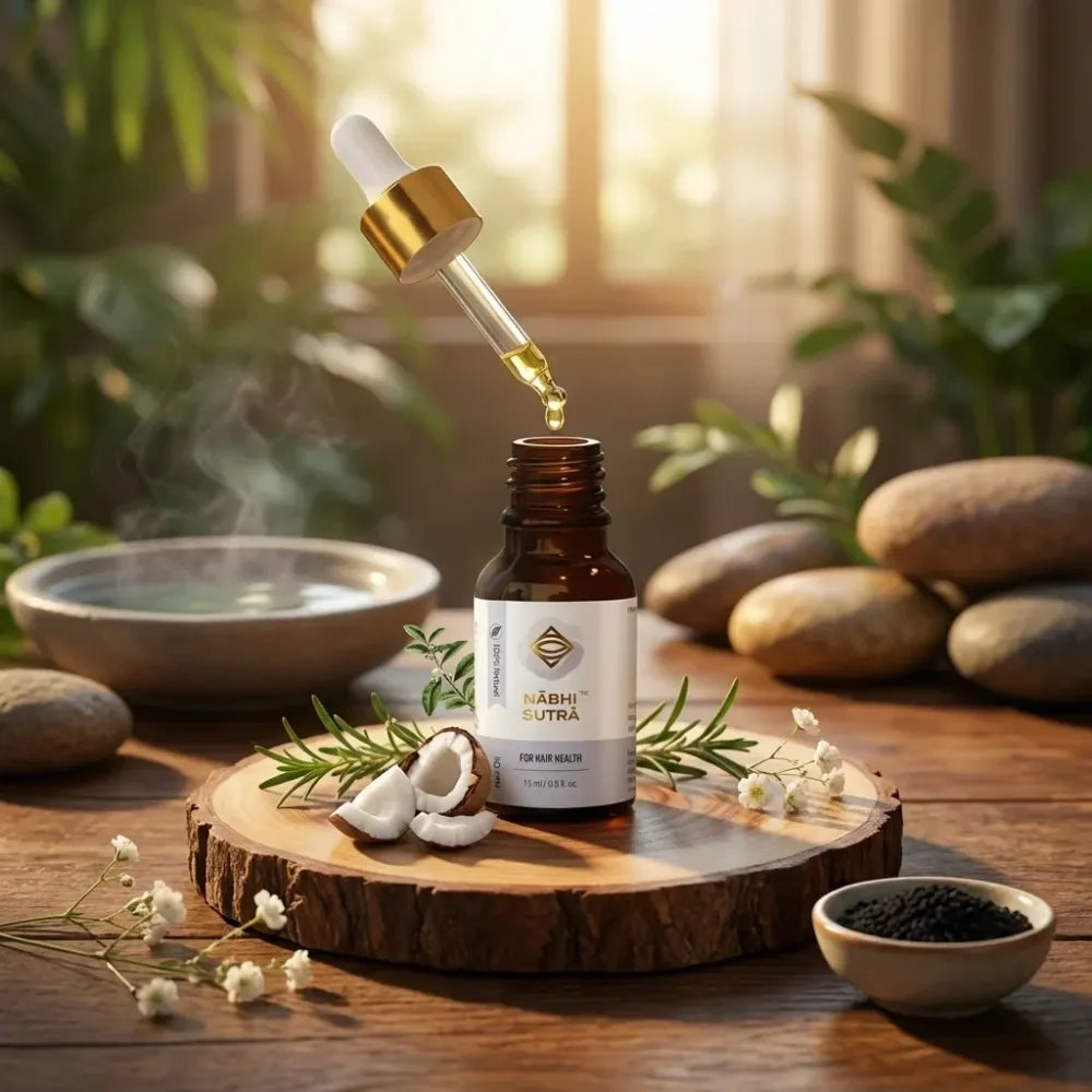 Healthy hair care belly button oil