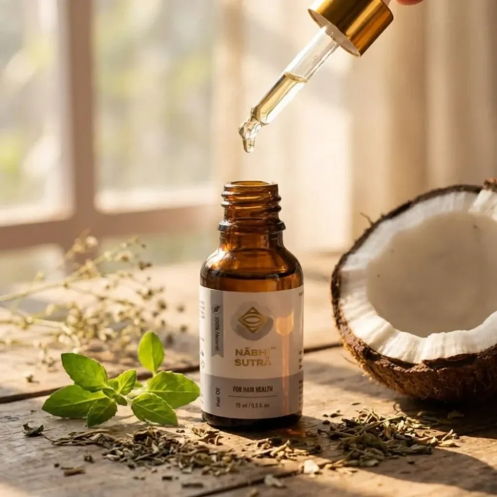 Healthy hair care belly button oil