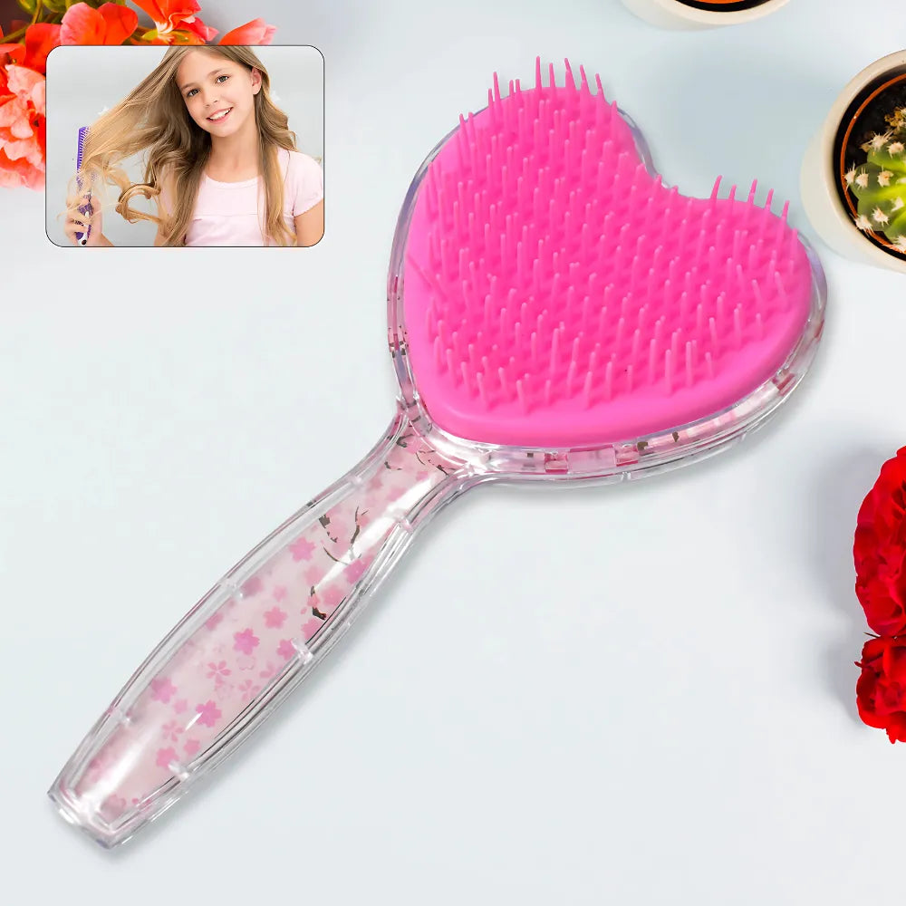 Heart shape glitter hairbrush - health & beauty
