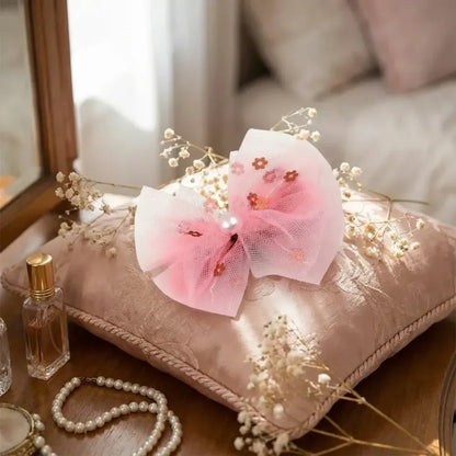 Heart-shaped bow hair clip - home improvement