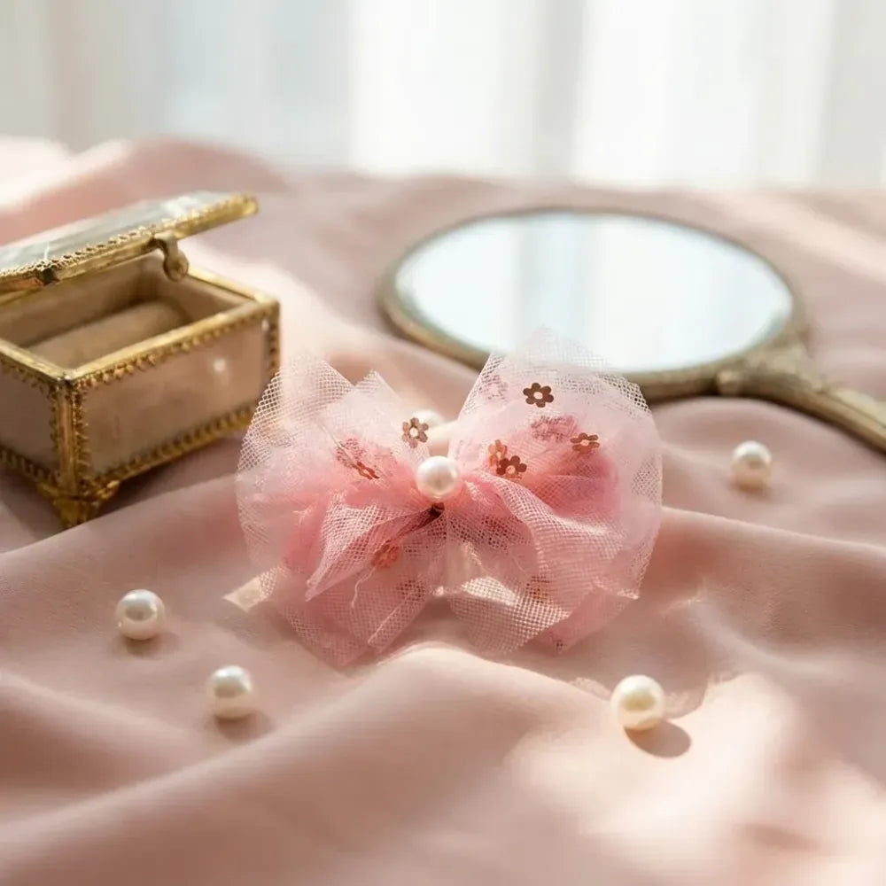 Heart-shaped bow hair clip - home improvement