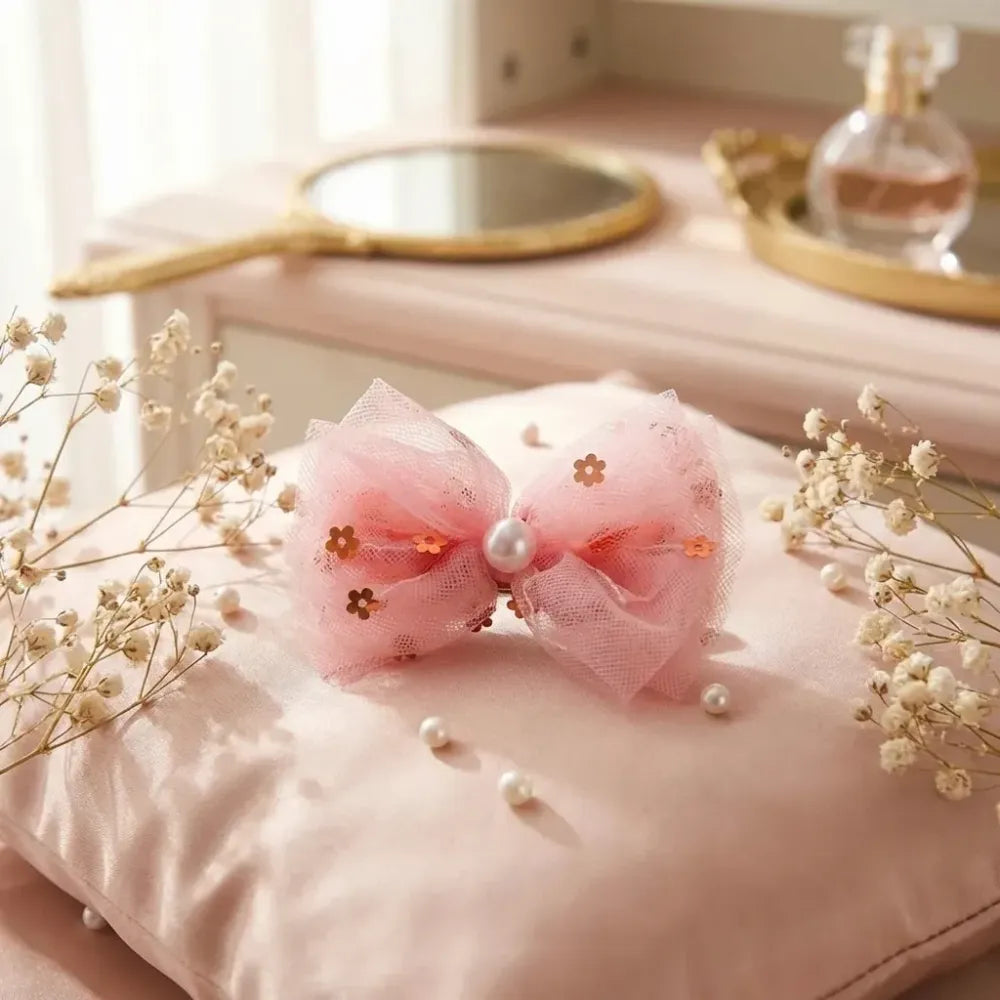 Heart-shaped bow hair clip - home improvement