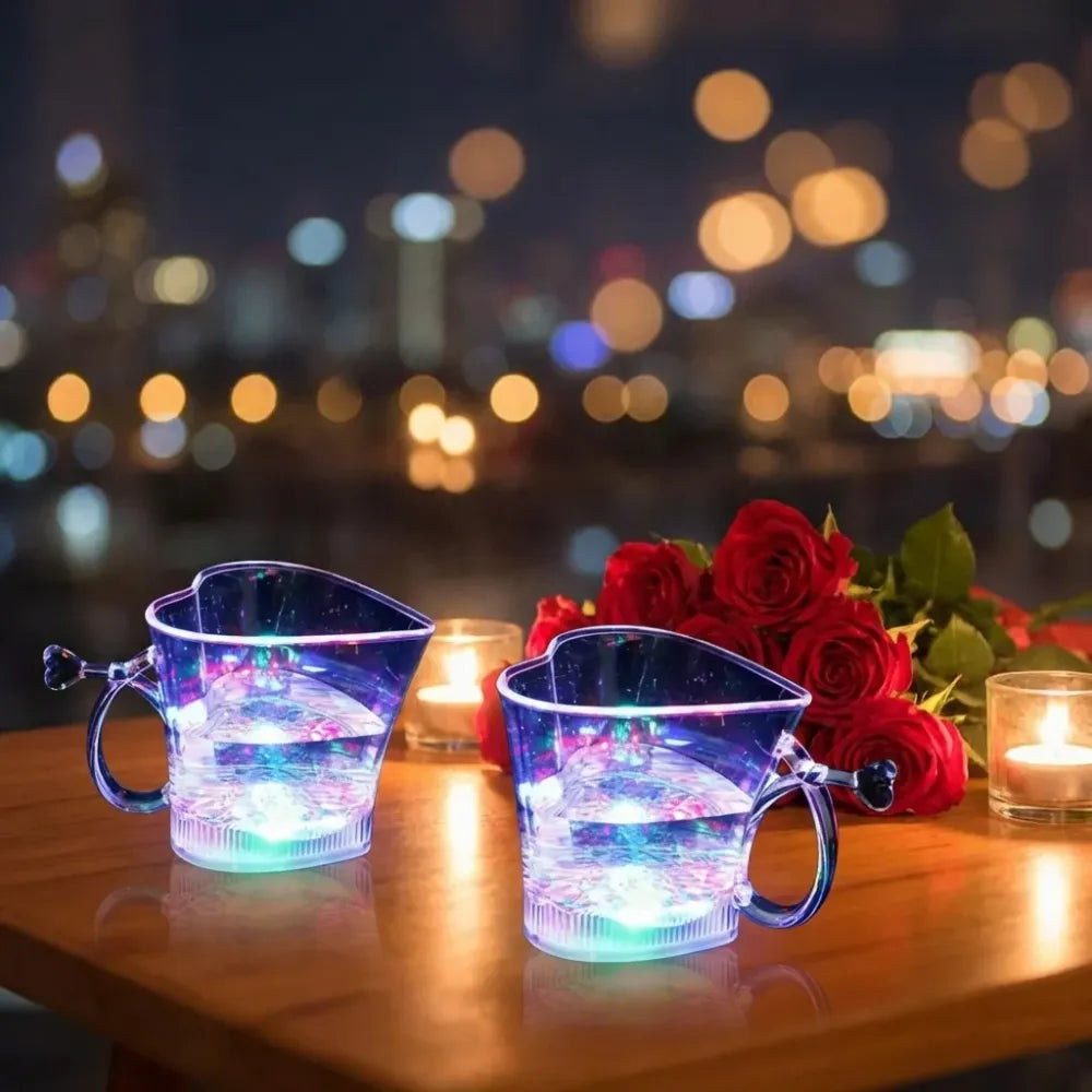 Heart-shaped led glass cup - home & kitchen
