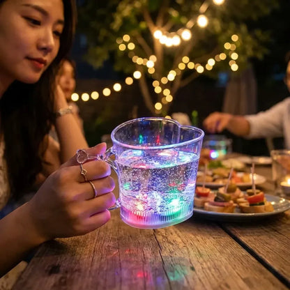 Heart-shaped led glass cup - home & kitchen