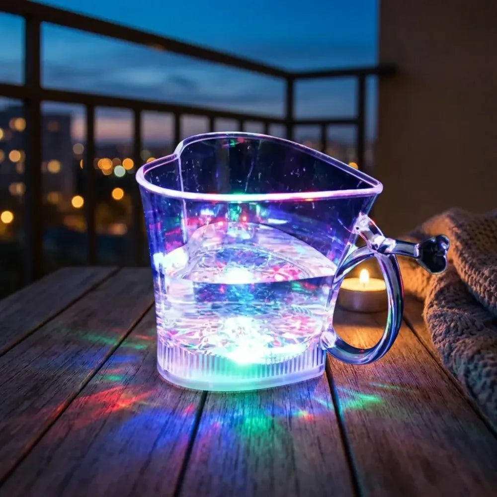 Heart-shaped led glass cup - home & kitchen