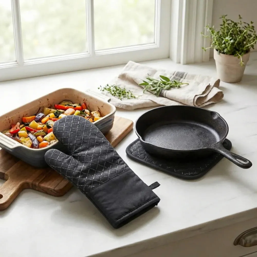 Heat-resistant non-slip oven mitt - home & kitchen