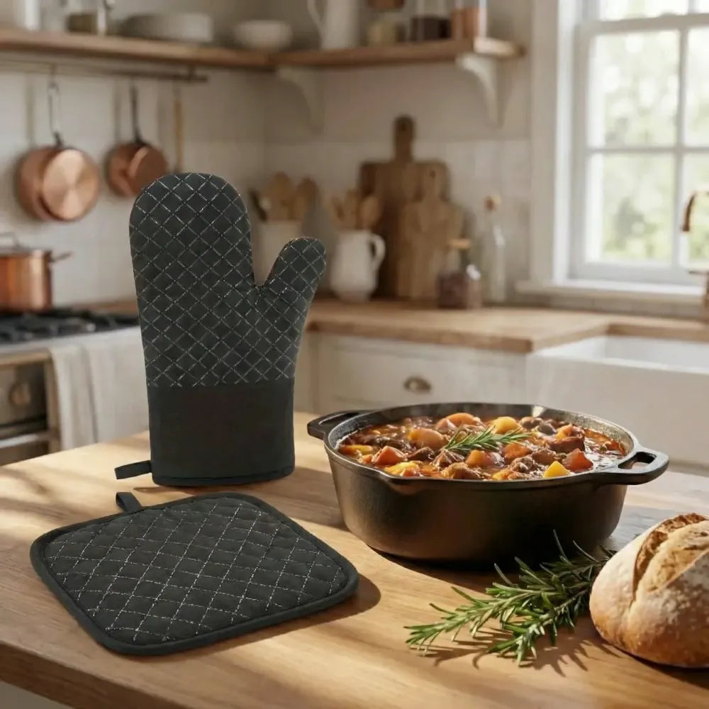 Heat-resistant non-slip oven mitt - home & kitchen