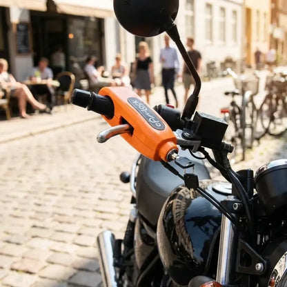 Heavy-duty motorcycle brake lock - automotive