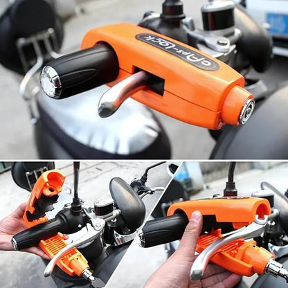 Heavy-duty motorcycle brake lock - automotive