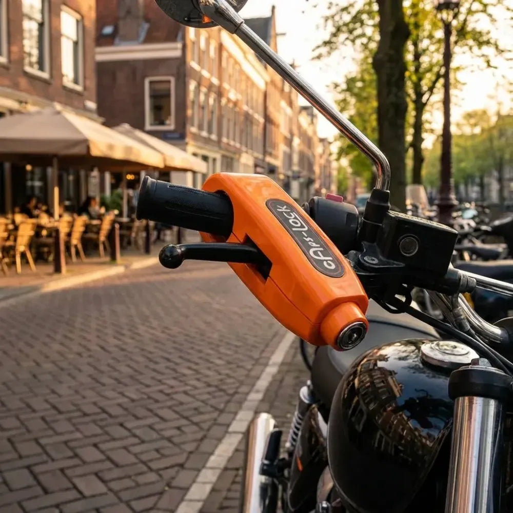 Heavy-duty motorcycle brake lock - automotive