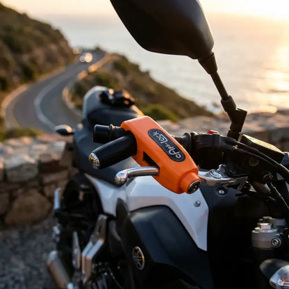 Heavy-duty motorcycle brake lock - automotive