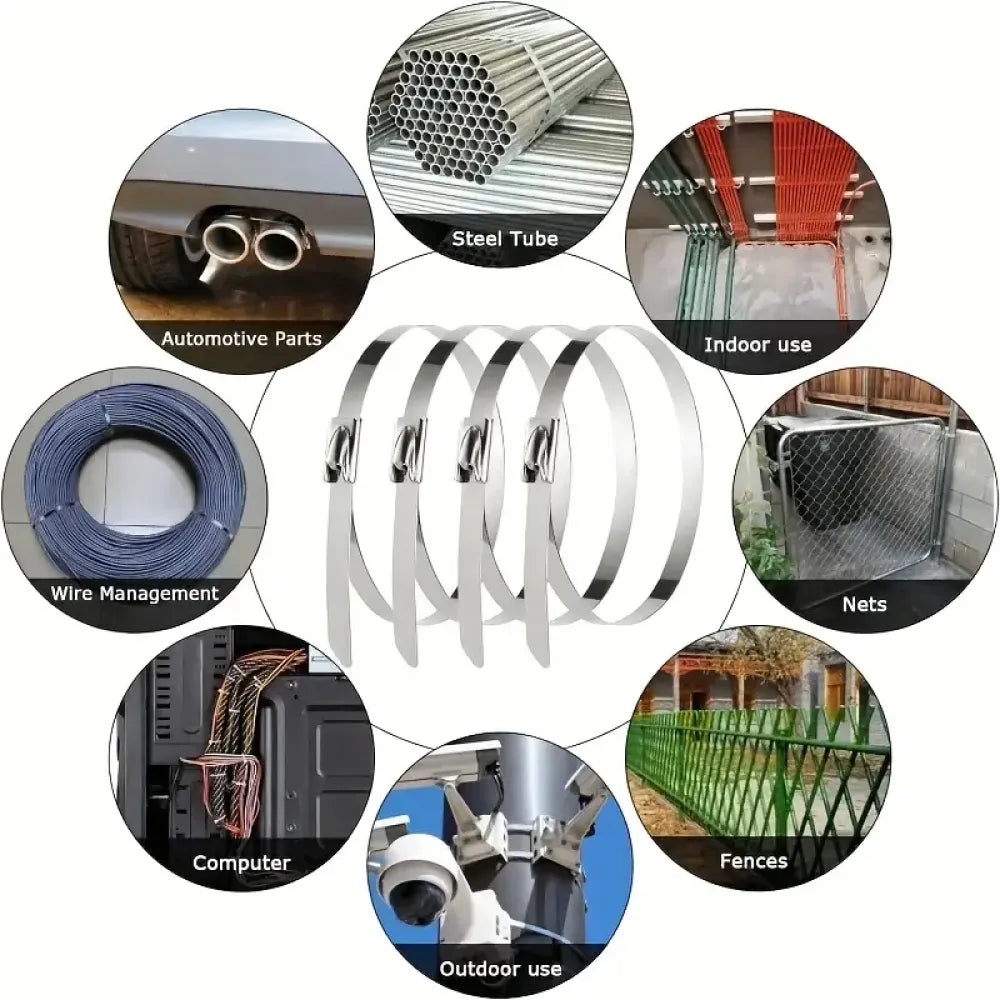 Heavy-duty stainless steel zip ties